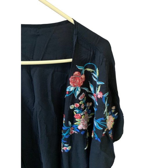 Nine Britton Womens Size XL Oversize Embroidered Jacket Open Front Cardigan Shor - Picture 3 of 13